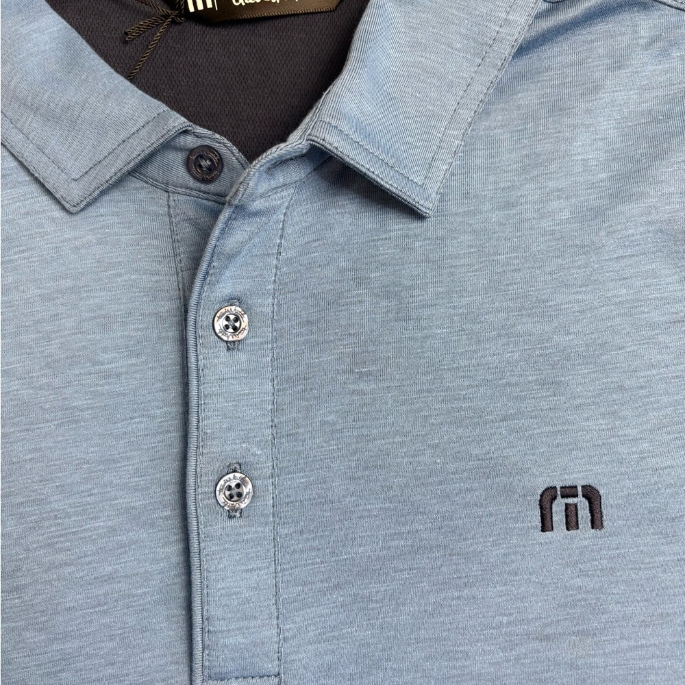 TravisMathew Blue Performance Polo NWT Size Medium Golf Shirt - Picture 4 of 6
